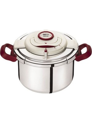 Tefal Clipso Precision 6 Lt Düdüklü Tencere Paslanmaz Çelik Tekli Kırmızı Enerji Tasarruflu