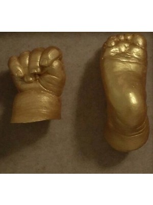 Küçük İzler Aljinat ile 3 Boyutlu Bebek El-Ayak İzi Heykeli Kalıp Seti