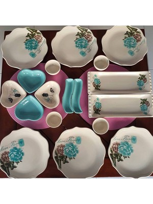 Keramika Gül Trend 18 Parça 6 Kişilik Seramik Kahvaltı Takımı