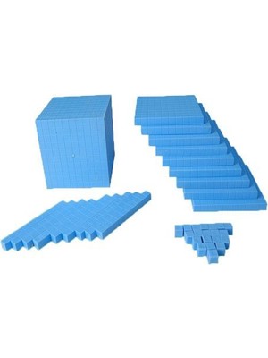 Yıldızlar 127 Onluk Taban Blokları Mavi Renk 10 Parça İlköğretim Matematik Yardımcı Araç