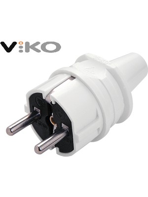 Viko Artline Topraklı Erkek Fiş Priz (Beyaz)