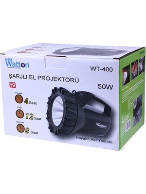 Watton Blackwatton Wt-400 Şarjlı 50 W Projektör