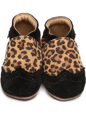 İnch Blue Hakiki Deriden Patik Brogue Leopard