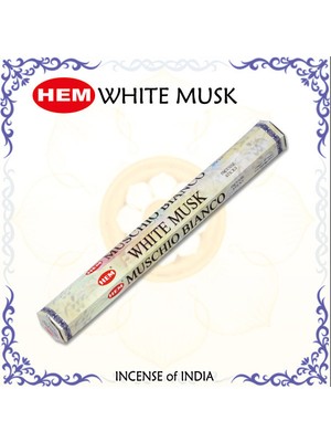 Hem Beyaz Misk Tütsü White Musk Incense Sticks - 20 Çubuk