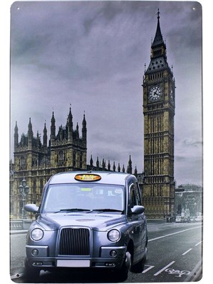 T-Bek Dekoratif Vintage Metal Pano London 20X30