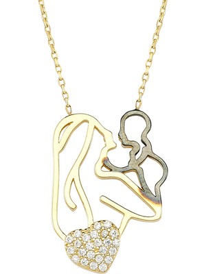 Glorria Altın Anne Bebek Kolye Cm0448