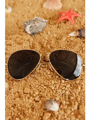 Anka Clariss Marka Sarı Kaplama Metal Çerçeve Tasarımlı Erkek Güneş Gözlüğü Modeli