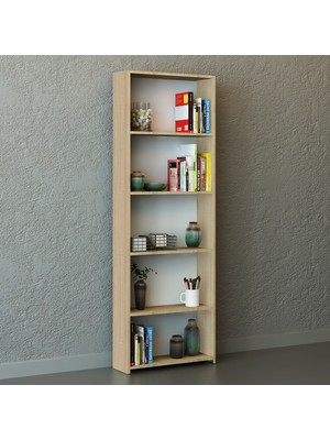 Kzy Beş Raflı Kitaplık Meşe