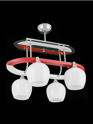 Sedef Avize Sedef 8086 4RED Modern Ahşap Avize 4lu