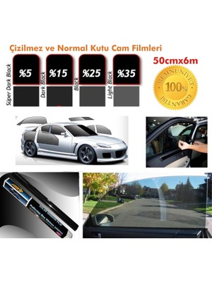 Carub Cam Filmi 50Cmx6M Çizilmez Light Black Kutu Bir Arabalık
