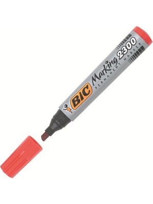 Bic 2300 Kesik Uç Markör Kalem Renk - Kırmızı