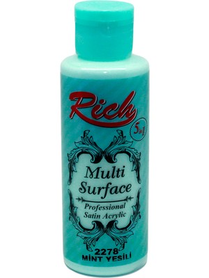 Rich 2278 MİNT YEŞİLİ Multi Surface Akrilik Boya 130cc Profesyonel Kalite