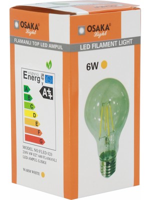 Osaka Light 6Watt-50watt  Led Flamanlı Ampül A-60 Günışığı