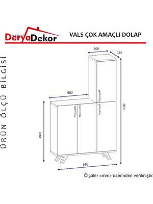 Derya Dekor Vals Çok Amaçlı Dolap Beyaz