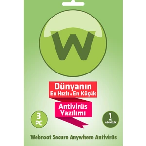 SecureAnywhere Antivirus 3 Kullanıcı 1 Yıl