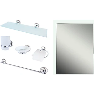 Altı Parça Banyo Aksesuar Seti Kapaklı Kağıtlıklı