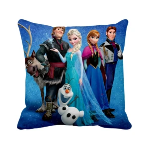 Frozen Karlar Ülkesi Anna Elsa Olaf Karakterler Saten Yastık