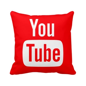 Youtube Kırmızı Sosyal Medya Saten Yastık