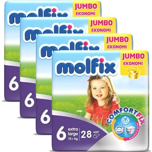 Bebek Bezi Comfort Fix Jumbo 4'Lü Paket 6 Beden 112 Adet
