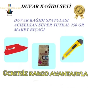 İthal Kaliteli Duvar Kağıdı Seti Spatula&Tutkal&Maket Bıçağı