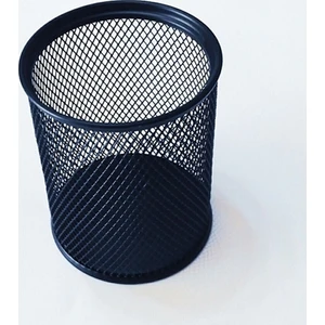 Metal Masa Seti Tel Yuvarlak Kalemlik Siyah