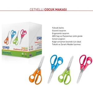 Çocuk Makası Küt Uç Ergo Çetvelli
