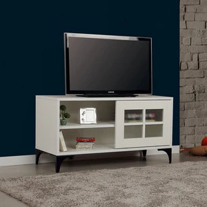 Pasific Home Revival Metal Ayaklı Sürgülü Tv Ünitesi,100 Cm, Beyaz