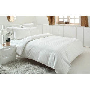 Çift Kişilik Saten Nevresim Takımı Line Beyaz