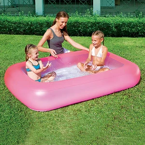 bestway El Pompası Hediye - Tek Halkalı Şişme Tabanlı Çocuk Havuzu Pembe ( 165 Cm X 104 Cm 25 Cm )