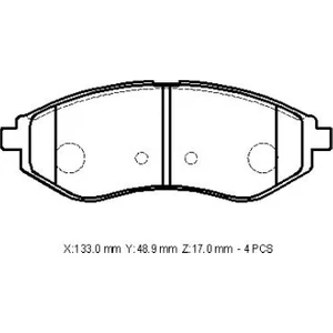 Chevrolet Kalos- Sd/Hb- 04/05 Ön Fren Balatası (Disk) (133X48,9X17) (Bramax)