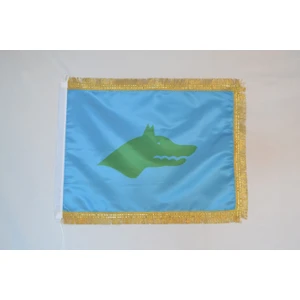 Bayrakal Göktürk Bayrağı Çift Kat Saten Simli 50x75cm.