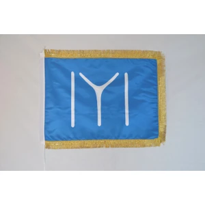 Bayrakal Kayı Boyu Çift Kat Saten Simli Bayrak 70x105cm.