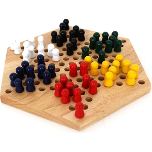 Ahşap Hexagon Çin Daması ve Solo Test Chinese Checkers Game