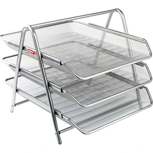 Metal Perfore 3'lü Evrak Rafı Renk - Gümüş