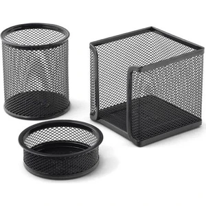 6643 Metal Perfore 3'lü Set Siyah