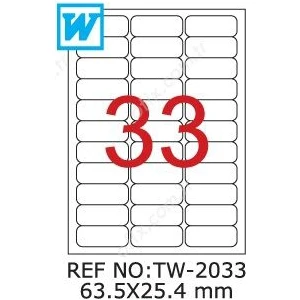 Tw-2033 63.5 x 25.5 Mm Etiket