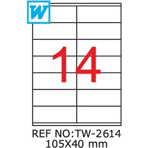 105 x 40 Mm Laser Etiket Tw-2614