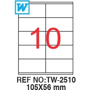 105 x 56 Mm Laser Etiket Tw-2510