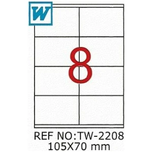 105 x 70 Mm Laser Etiket Tw-2208