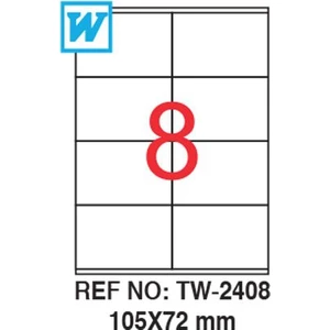 105 x 72 Mm Laser Etiket Tw-2408