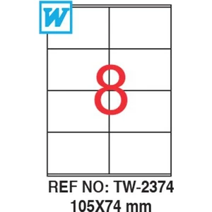 105 x 74,25 Mm Laser Etiket Tw-2374