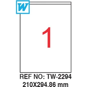 210 x 294,86 Mm Laser Etiket Tw-2294
