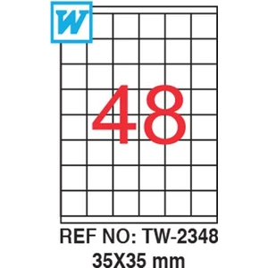 35 x 35 Mm Laser Etiket Tw-2348