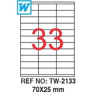 70 x 25 Mm Laser Etiket Tw-2133