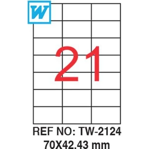 70 x 42,43 Mm Laser Etiket Tw-2124