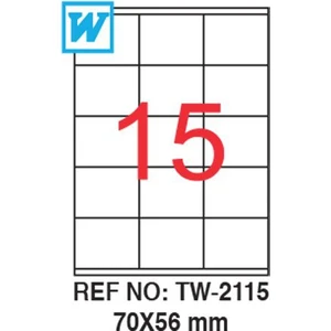 70 x 56 Mm Laser Etiket Tw-2115