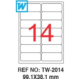 99,1 x 38,1 Mm Laser Etiket Tw-2014