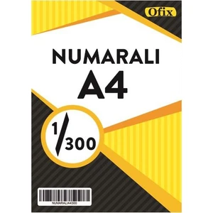Numaralı A4 Kağıt 80 Gr Dikey 1-300 Sayfa