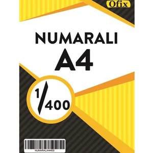Numaralı A4 Kağıt 80 Gr Dikey 1-400 Sayfa