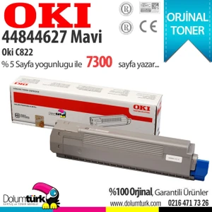 Oki C822 / 44844627 Mavi Orijinal Toner